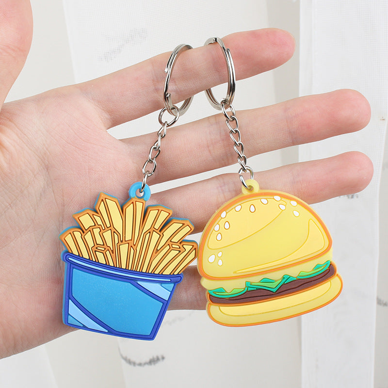 Wholesale Creative French Fries Burger Simulation Food Keychain